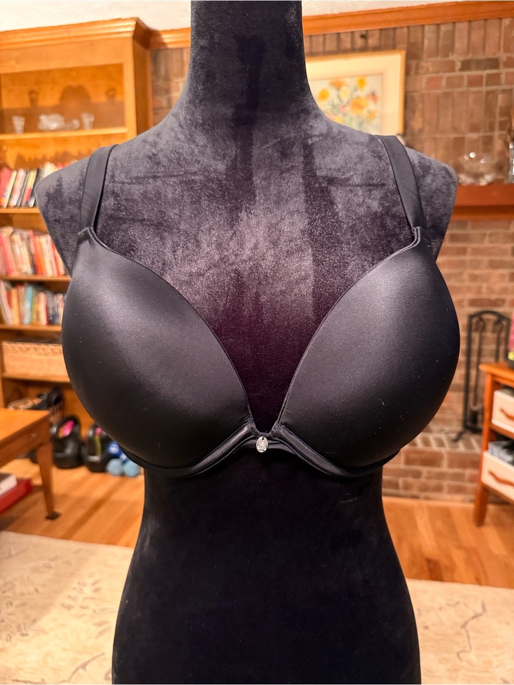 Curvy Couture Black Smooth T-Shirt Push-up Bra with Padding